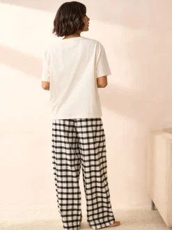 Next Noir/Blanc - 100de pyjamas % coton Manches Courts 2 Hot