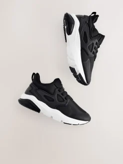 Next - Entraîneurs en dentelle élastique Noir/Blanc Best