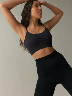 self. Noir/Blanc - Lot de 2 brassières longues côtelées sans coutures Sale