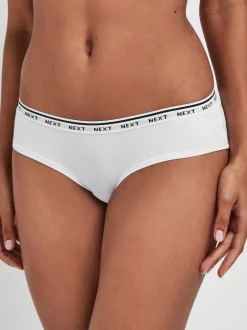 Next Noir/Blanc - Lot de 7 culottes à logo en coton Court Hot