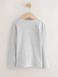 Next - Lot de 3 Hauts à manches longues côtelés (3-16ans) Noir/Blanc New