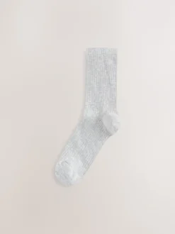 Next Noir/Blanc - Lot de 4 paires de socquettes en maille côtelée New