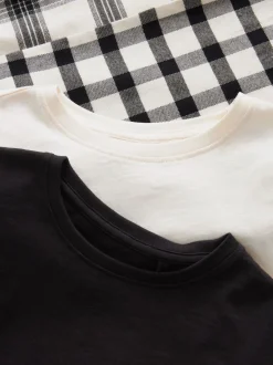 Next Noir/Blanc - Lot de 2 pyjamas tissés à carreaux (3-16ans) Discount