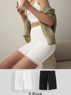 Next Noir/Blanc - Lot de 2 shorts Menopause Friends Cooling Thigh Smoothing Hot