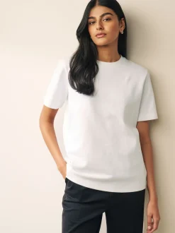 Next Noir/Blanc - Lot de 2 T-Shirts lourds à manches courtes Clearance