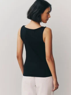 Next Noir/Blanc - Lot de débardeurs à col carré 2 Clearance