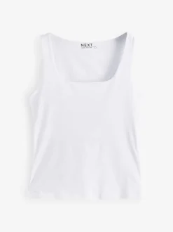 Next Noir/Blanc - Lot de débardeurs à col carré 2 Clearance