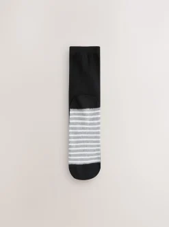 Next Noir/blanc à pois/rayures - Semelle intérieure Ankle Socks 4 Pack New