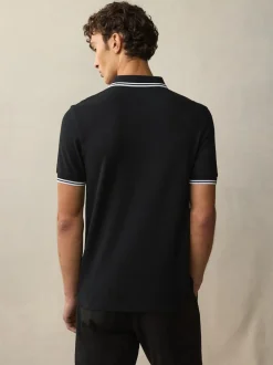 Fred Perry - Polo à liserés Noir/Blanc Online