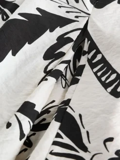 Next Noir/Blanc - Robe longue Imprimé fruits volume