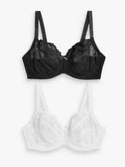 Next Noir/Blanc - Soutien-gorge en dentelle DD+ 2 Pack