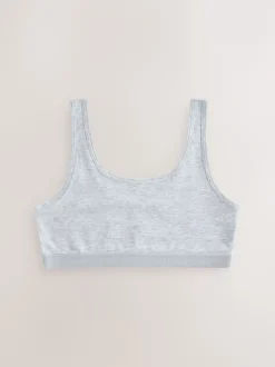 Next - Lot de 3 crop tops (5-16 ans) Noir/Blanc/Gris Outlet
