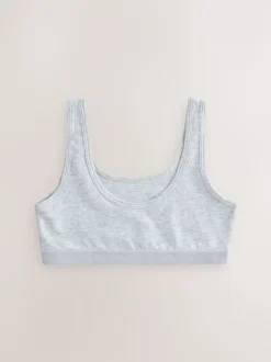 Next - Lot de 3 crop tops (5-16 ans) Noir/Blanc/Gris Outlet