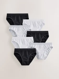 Next Noir/Blanc/Gris - Lot de 7 slips de bikini (5-16 ans)