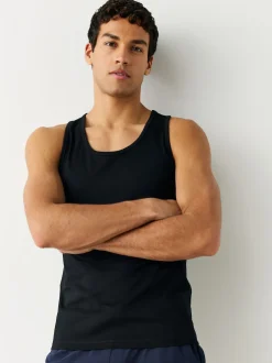 Next Noir/blanc/gris chiné/bleu marine - Lot de 5 gilets à superposer 100% coton Online