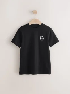 Next Noir/Blanc/Gris Marl/Kaki - Lot de 4 petits t-shirts graphiques à manches courtes (3-16ans) Sale