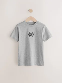 Next Noir/Blanc/Gris Marl/Kaki - Lot de 4 petits t-shirts graphiques à manches courtes (3-16ans) Sale