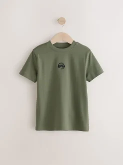 Next Noir/Blanc/Gris Marl/Kaki - Lot de 4 petits t-shirts graphiques à manches courtes (3-16ans) Sale