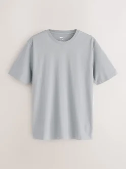 Next - Ajustement régulier - Lot de t-shirts essentiels en coton 6 Noir/blanc/gris/gris ardoise/pierre/marron New