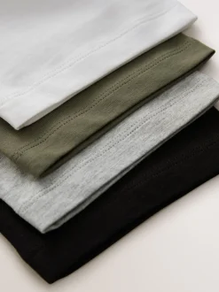 Next - Lot de 4 t-shirts à manches courtes (3-16 ans) Noir/blanc/gris/kaki Hot