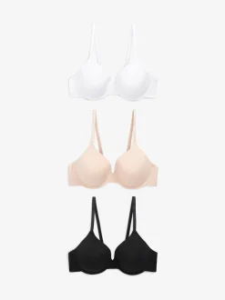 Next Noir/Blanc/Pastel Rose Nude - Lot de 3 soutiens-gorge en mélange de coton Ultimate Comfort Bonnets emboîtants rembourrés Best