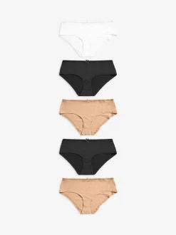 Next Noir/Blanc/Ppraline Nude - Culotte en microfibre 5 Pack Court