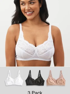Next Noir/Blanc/Ppraline Nude - Lot de soutiens-gorge Total Support Full Cup en 3 Ultimate Comfort