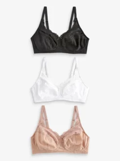 Next Noir/Blanc/Ppraline Nude - Lot de soutiens-gorge Total Support Full Cup en 3 Ultimate Comfort