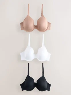 Next Noir/Blanc/Ppraline Nude - Lot de 3 soutiens-gorge t-shirts AE Ultimate Comfort Sale