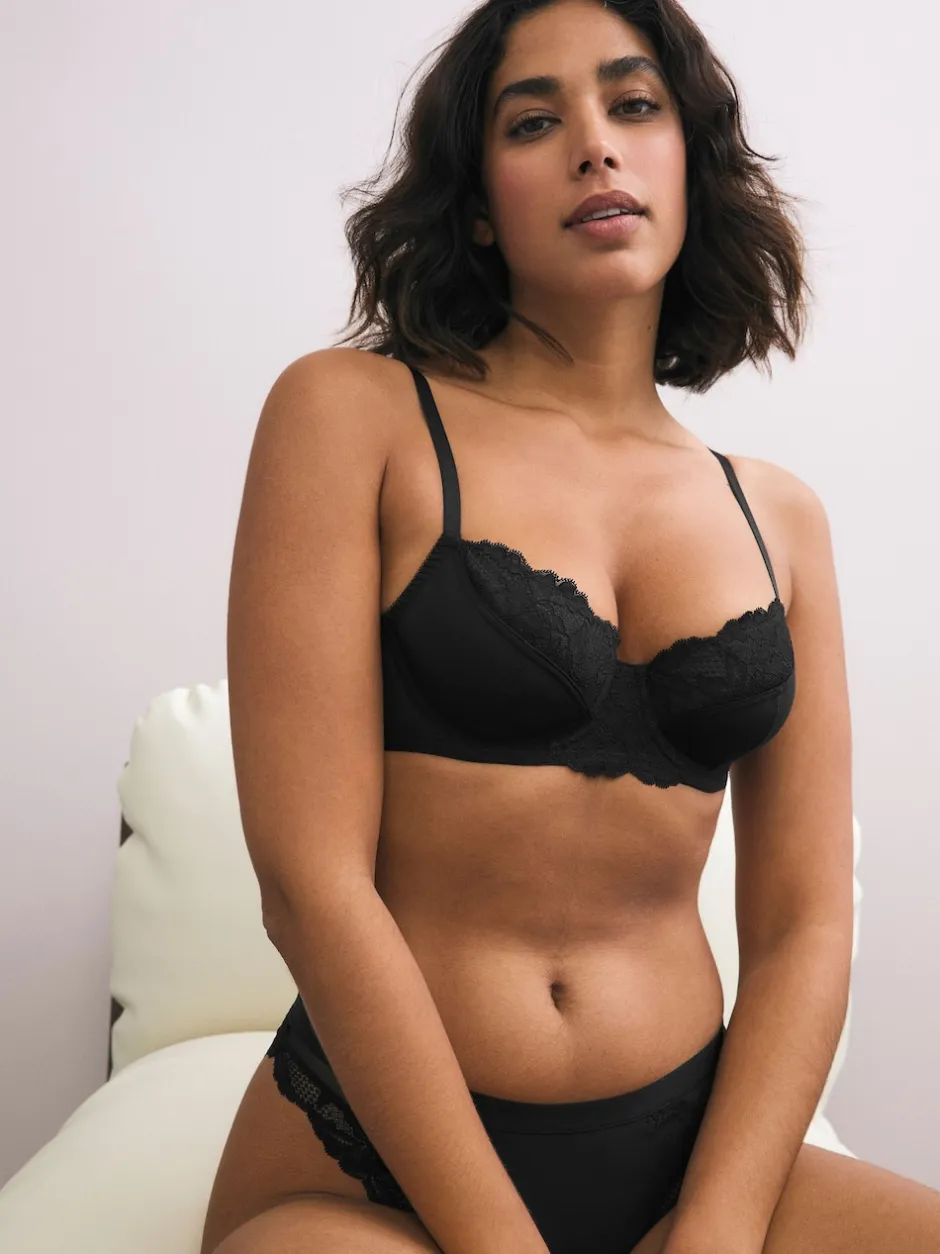 Next Noir/Blanc/Ppraline Nude - Soutien-gorge à bonnets entiers sans coussinets Clearance