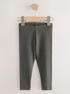 Next Noir/blanc/vert kaki - Lot de 5 leggings côtelés (3mois-7ans) Best