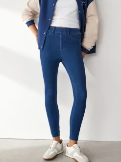 Next Noir/Bleu - Jersey pleine longueur Denim Leggings 2 Lot Sale