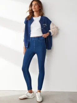 Next Noir/Bleu - Jersey pleine longueur Denim Leggings 2 Lot Sale