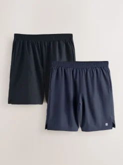 Next Noir/bleu marine - 9 Inch - Lot de 2 shorts de sport Active Gym Hot
