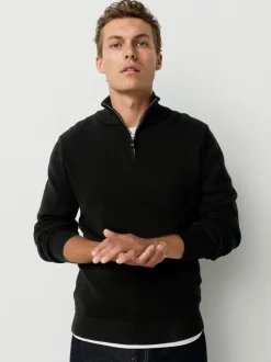 Next Noir/bleu marine - Lot de 2 pulls N. Premium 100% coton Coupe classique Premium Quarter Zip Online