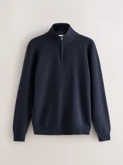 Next Noir/bleu marine - Lot de 2 pulls N. Premium 100% coton Coupe classique Premium Quarter Zip Online