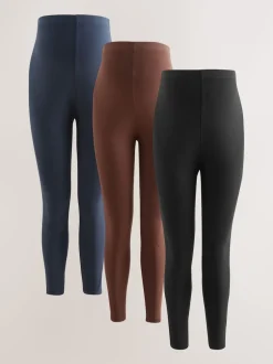 Next Noir/bleu marine Bleu/Marron - Lot de 3 leggings de maternité Best