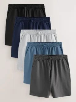 Next Noir/bleu/gris - Lot de 5 shorts de jogging Loopback Soft Touch New