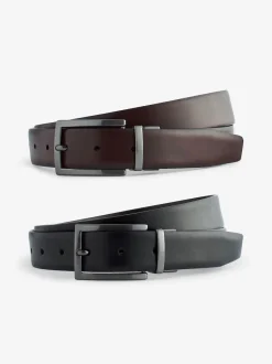 Next Noir/Brun - Ceinture en cuir réversible New