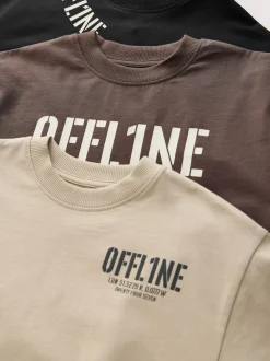 Next - Lot de 3 pyjamas à jambes courtes (3-16ans) (3-16ans) Noir/Brun New