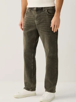 Next - Straight Fit Classic Jeans extensibles Noir/Brun Online