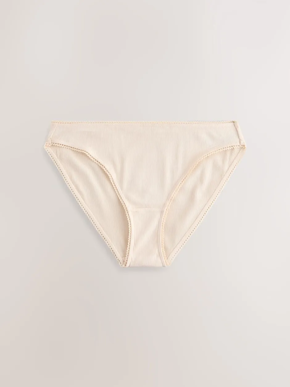 Next Noir/caramel nude/praline nude - 3 Slips Lot en coton côtelé New