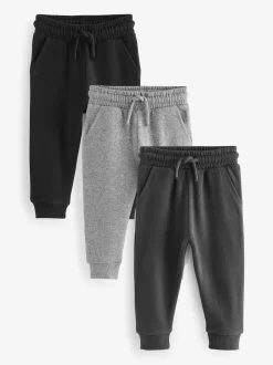 Next Noir/Charcoal/Gris - Lot de 3 joggings Soft Touch (3mois-7ans)