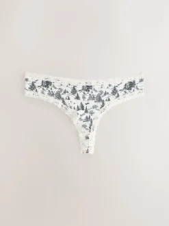 Next - Lot de 4 culottes en coton et dentelle Noir/Crème Sale