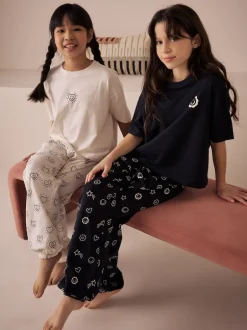 Next Noir/Ecru - Lot de 2Joggings pyjama (3-16ans) New