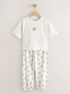 Next Noir/Ecru - Lot de 2Joggings pyjama (3-16ans) New