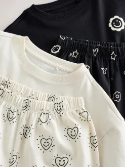 Next Noir/Ecru - Lot de 2Joggings pyjama (3-16ans) New