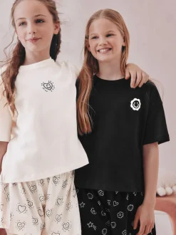 Next Noir/Ecru - Pyjama court 2 Pack (3-16ans) Hot