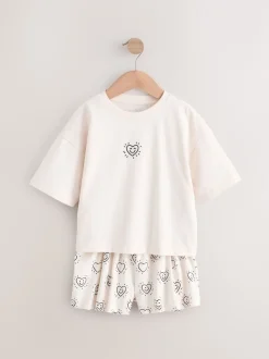 Next Noir/Ecru - Pyjama court 2 Pack (3-16ans) Hot