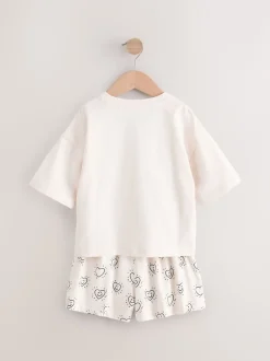 Next Noir/Ecru - Pyjama court 2 Pack (3-16ans) Hot